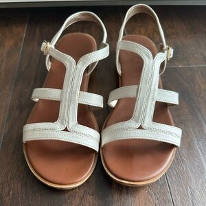 White T-strap Kelly and Katie Sandal